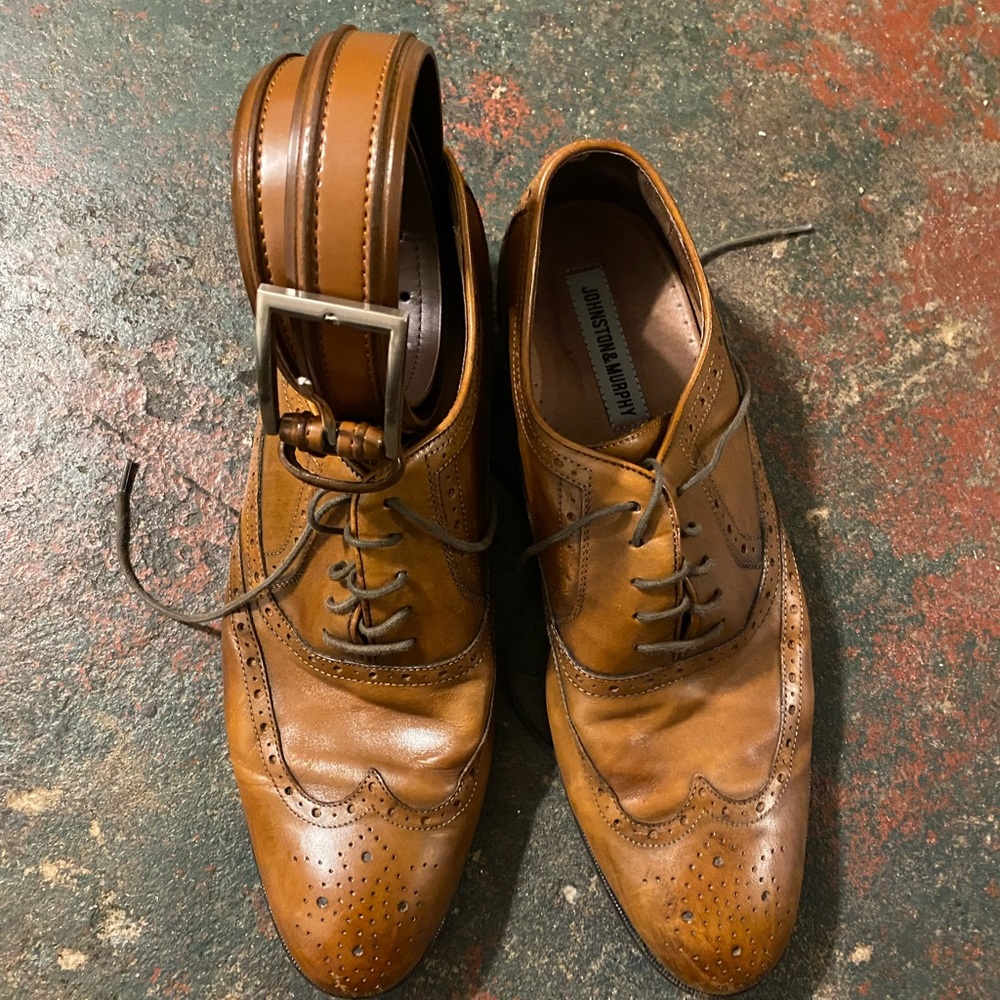 Johnston and Murphy Dress Shoes AND Belt